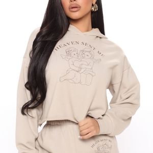 Heaven Sent Me Cropped Hoodie
